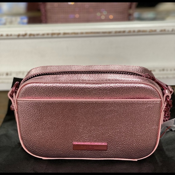 KURT GEIGER LONDON Kensington Small Patent Pink Rhinestone Leather Camera Bag - Picture 5 of 10